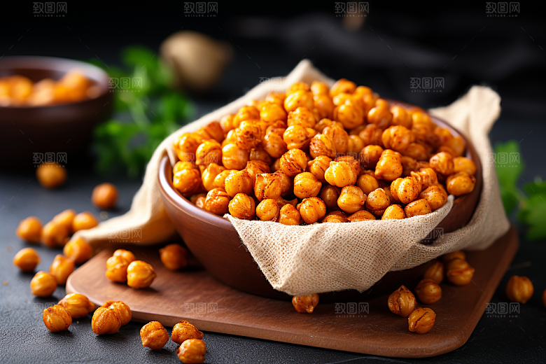 油炸黄金豆美食地方特色摄影图