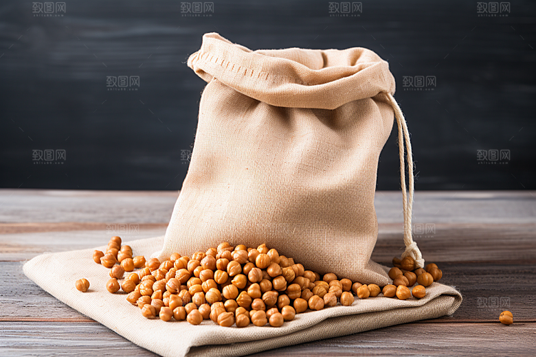 油炸黄金豆小吃膨化食品摄影图
