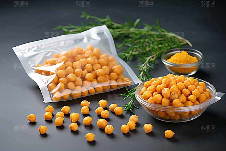 油炸黄金豆小吃高清摄影图