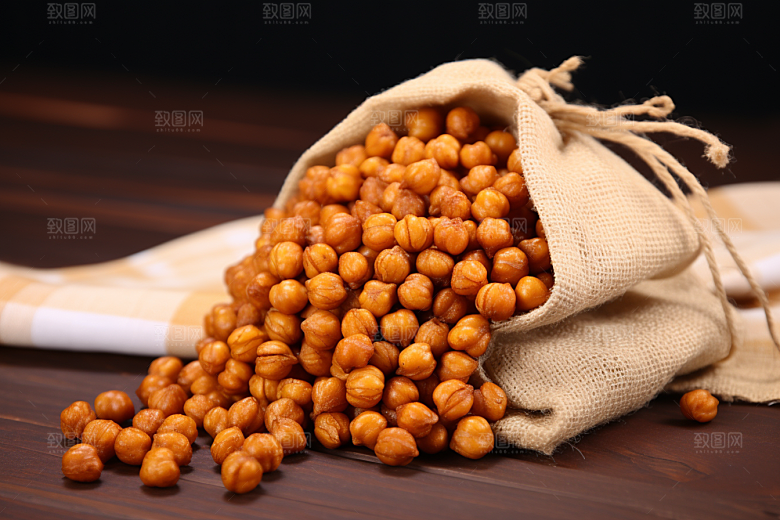 油炸黄金豆高清小吃摄影图