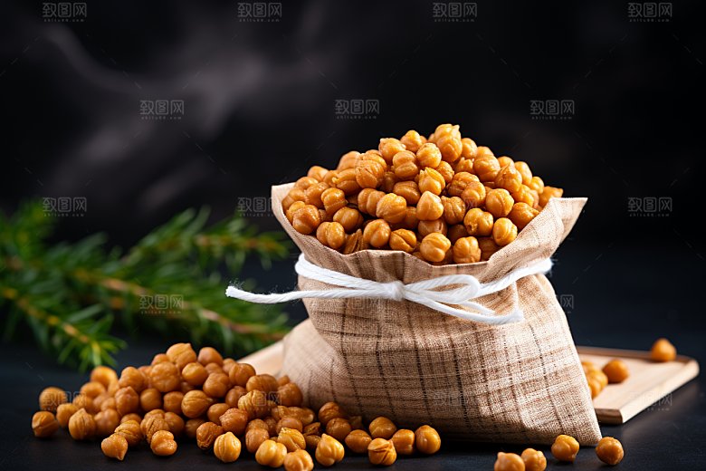 油炸黄金豆高清美味摄影图