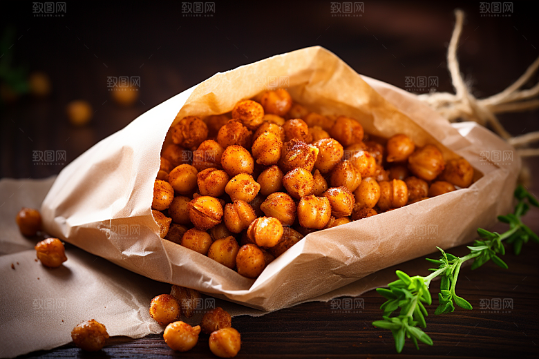 油炸黄金豆油炸食品膨化食品摄影图