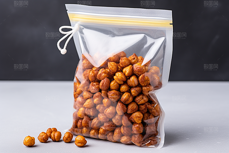 油炸黄金豆小吃膨化食品摄影图