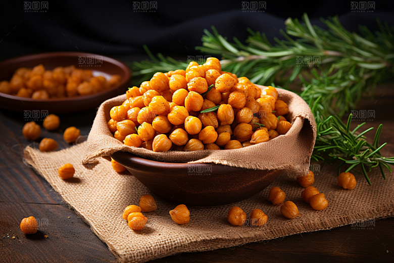 油炸黄金豆膨化食品素材摄影图