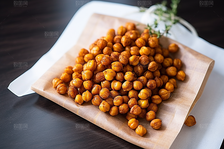 油炸黄金豆美味零食摄影图