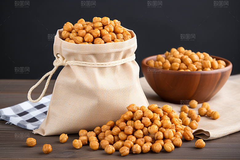 油炸黄金豆地方特色零食摄影图
