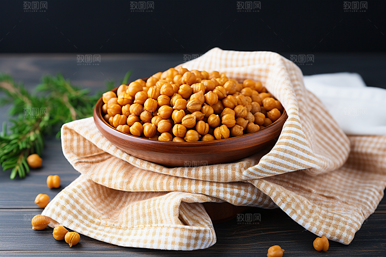 油炸黄金豆零食素材摄影图