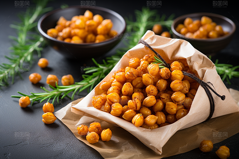 油炸黄金豆素材美味摄影图