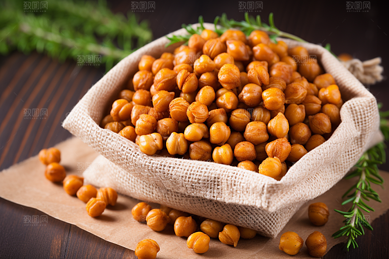 油炸黄金豆零食素材摄影图