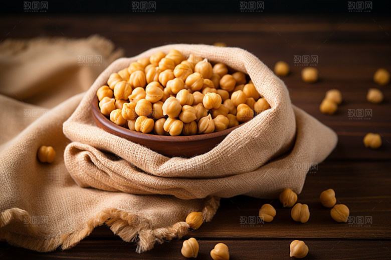 油炸黄金豆零食小吃摄影图
