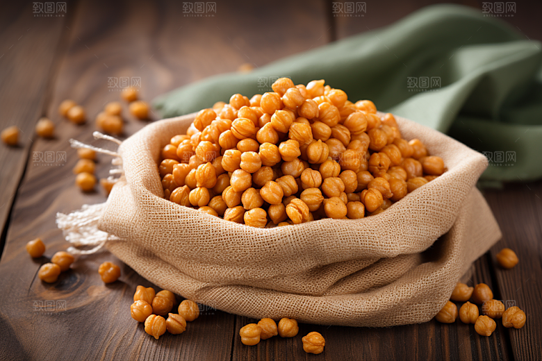 油炸黄金豆美味零食摄影图