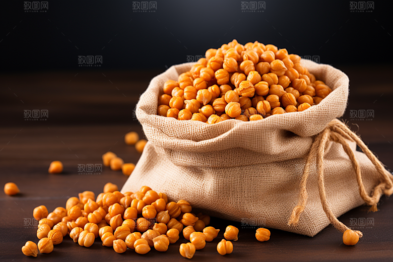 油炸黄金豆膨化食品油炸食品摄影图