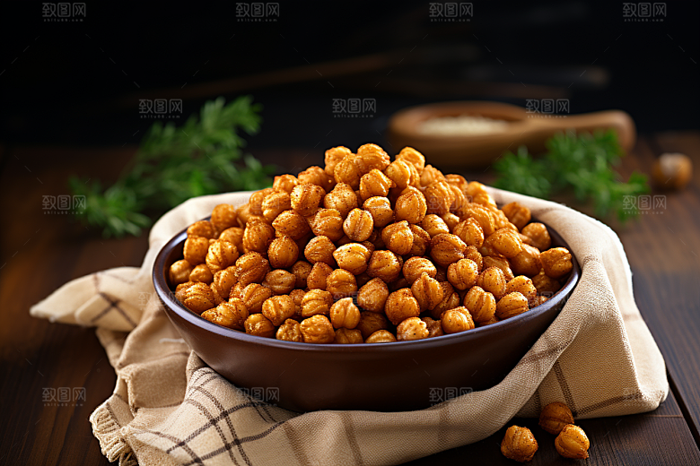 油炸黄金豆油炸食品零食摄影图