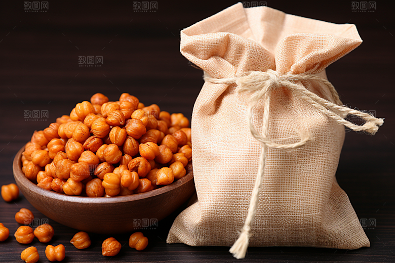 油炸黄金豆油炸食品地方特色摄影图