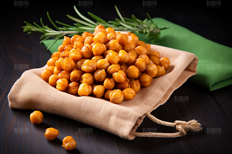 油炸黄金豆美味小吃摄影图