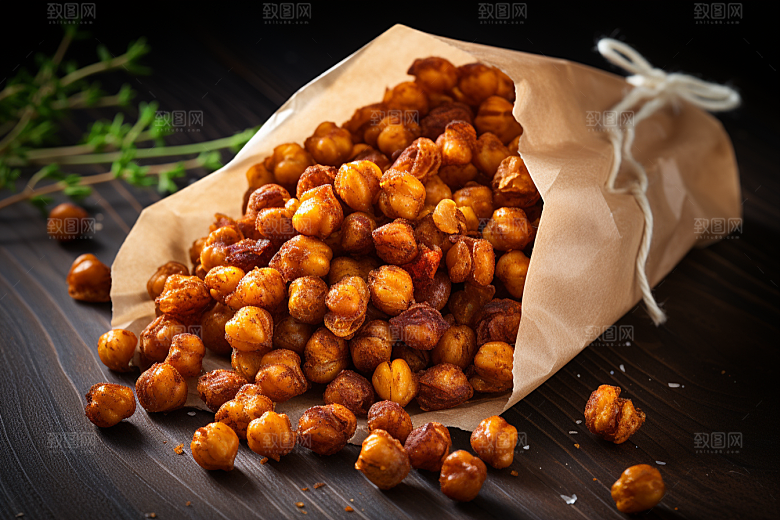 油炸黄金豆素材美食摄影图