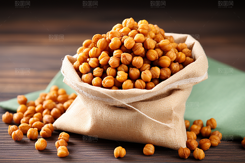 油炸黄金豆油炸食品地方特色摄影图