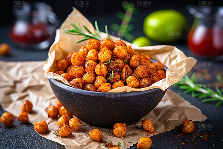 油炸黄金豆高清美味摄影图