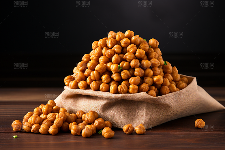 油炸黄金豆地方特色小吃摄影图
