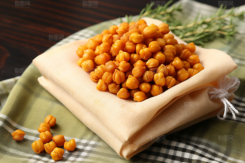 油炸黄金豆油炸食品小吃摄影图