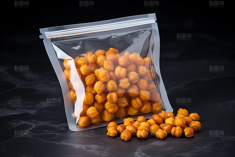油炸黄金豆小吃地方特色摄影图