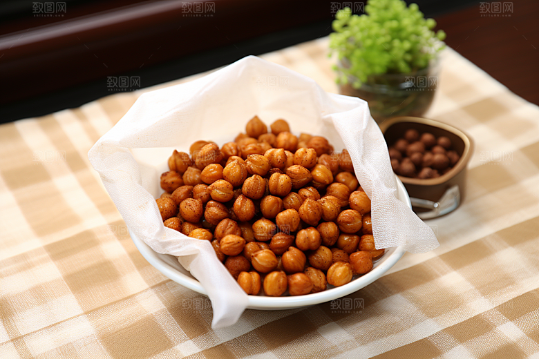油炸黄金豆地方特色油炸食品摄影图