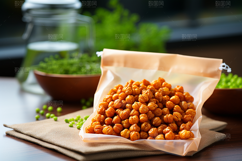 油炸黄金豆素材美食摄影图
