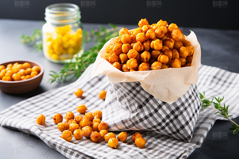 油炸黄金豆素材零食摄影图