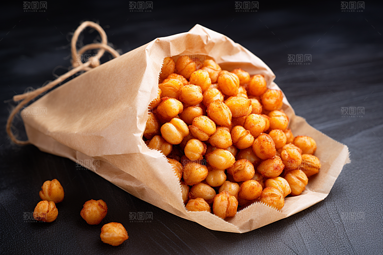 油炸黄金豆美食地方特色摄影图