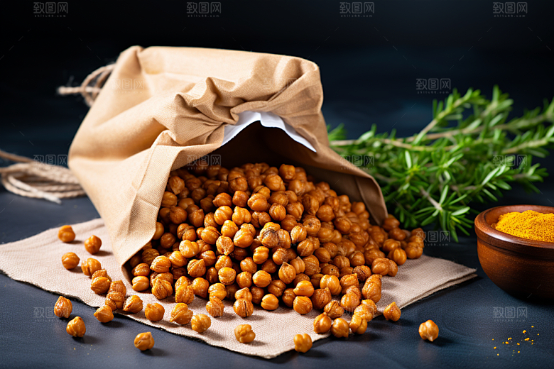 油炸黄金豆零食素材摄影图