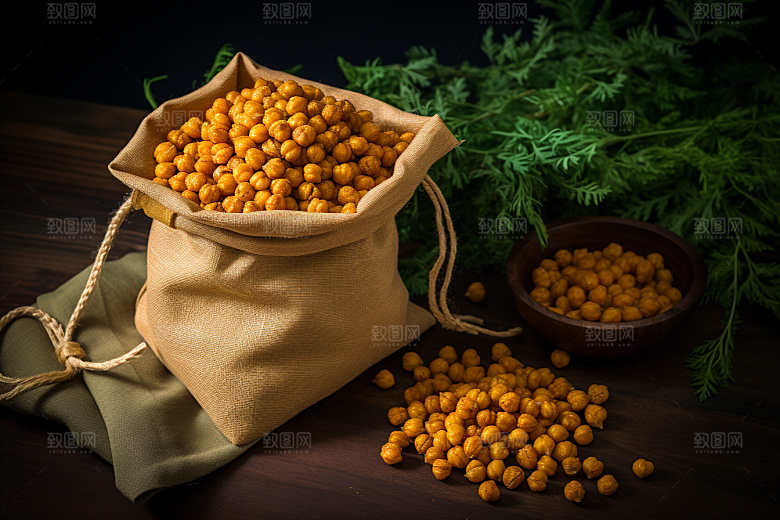 油炸黄金豆美食零食摄影图