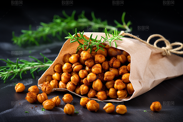 油炸黄金豆高清小吃摄影图