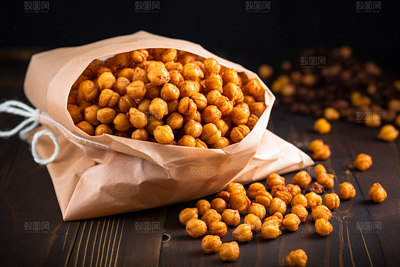 油炸黄金豆零食油炸食品摄影图