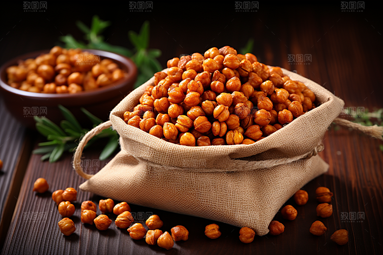 油炸黄金豆美味高清摄影图