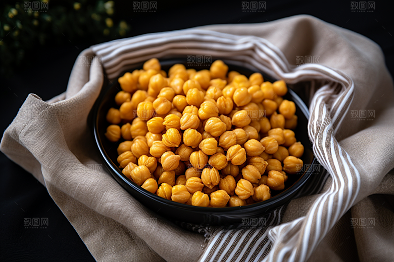 油炸黄金豆零食地方特色摄影图