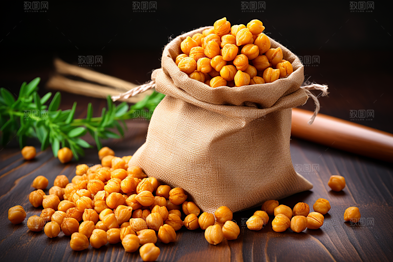 油炸黄金豆零食地方特色摄影图