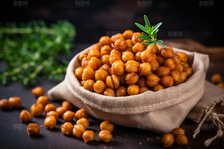 油炸黄金豆膨化食品美食摄影图