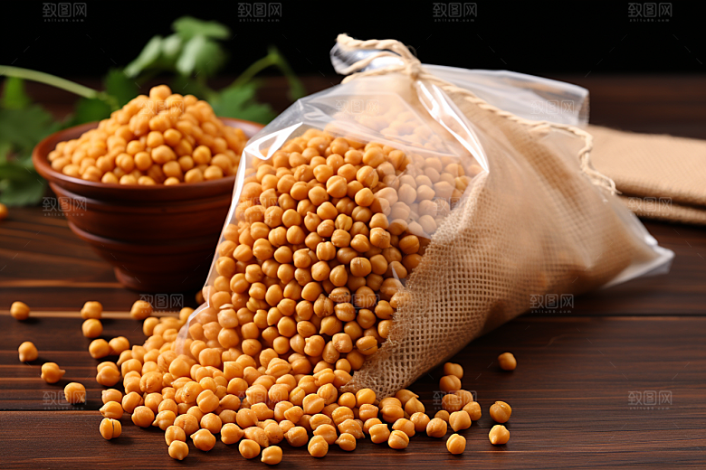 油炸黄金豆零食素材摄影图