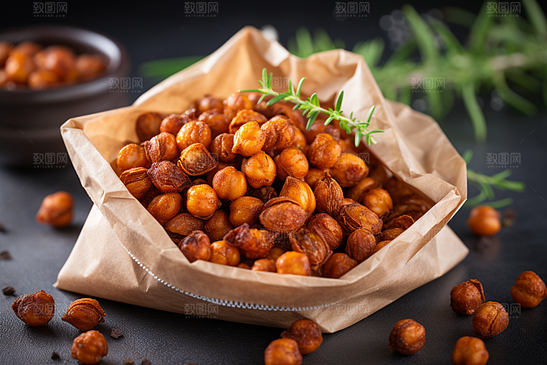 油炸黄金豆小吃美味摄影图