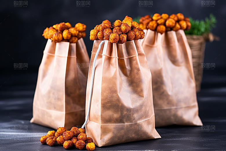 油炸黄金豆美食零食摄影图