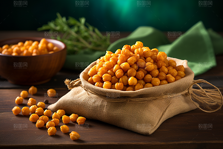 油炸黄金豆油炸食品高清摄影图