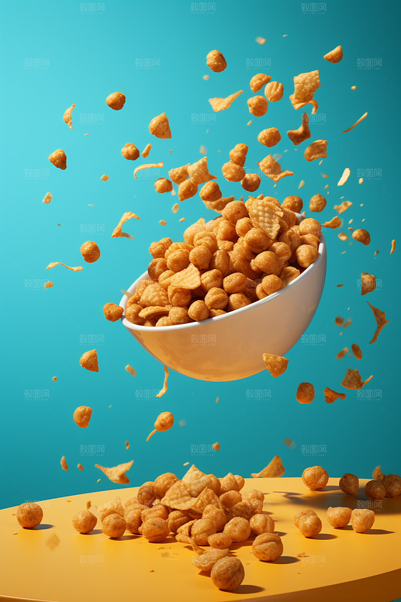 油炸黄金豆素材零食摄影图
