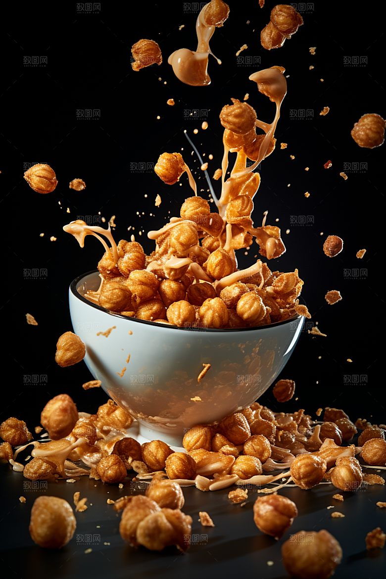 油炸黄金豆美味美食摄影图