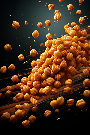 油炸黄金豆膨化食品油炸食品摄影图
