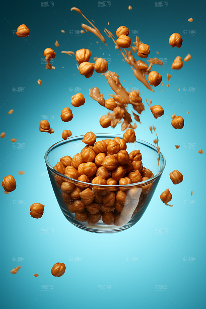 油炸黄金豆小吃零食摄影图