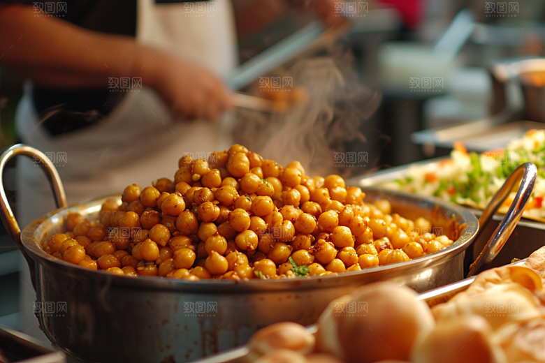 油炸黄金豆零食膨化食品摄影图