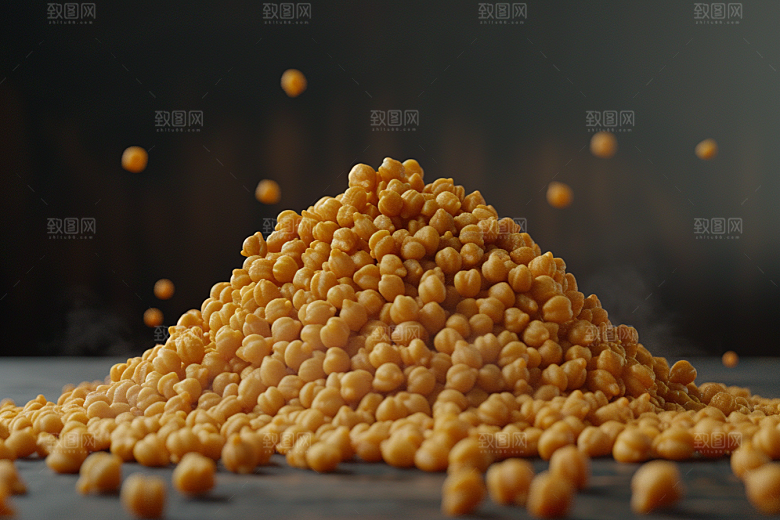 油炸黄金豆美食素材摄影图