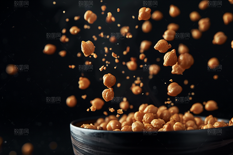 油炸黄金豆美味高清摄影图