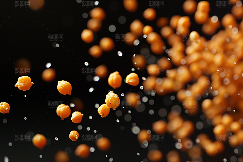 油炸黄金豆地方特色膨化食品摄影图