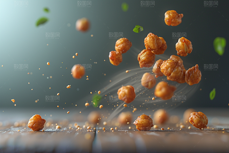 油炸黄金豆地方特色小吃摄影图